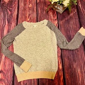 J Crew Large grey and tan sweater